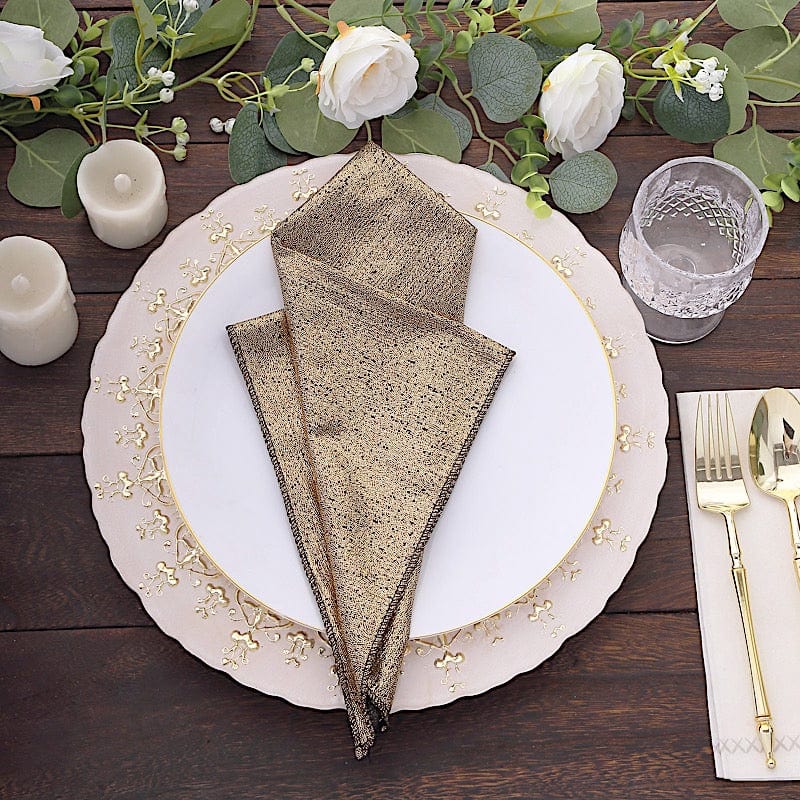 5 Shimmer 20" x 20" Sequin Dots Polyester Dinner Napkins