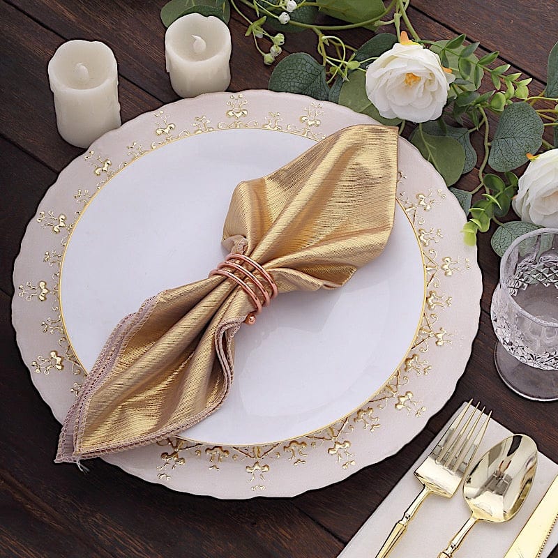 5 Shimmer 20" x 20" Sequin Dots Polyester Dinner Napkins NAP_SHIM_046