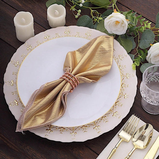 5 Shimmer 20" x 20" Sequin Dots Polyester Dinner Napkins NAP_SHIM_046