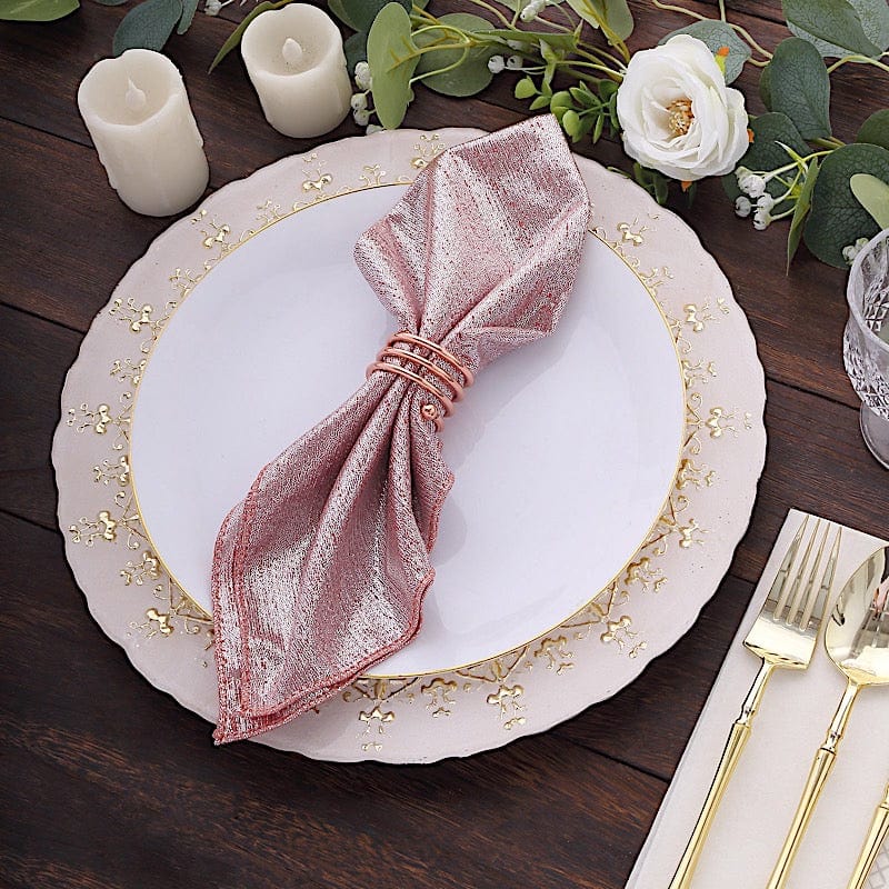 5 Shimmer 20" x 20" Sequin Dots Polyester Dinner Napkins NAP_SHIM_054