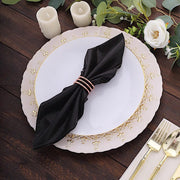 5 Shimmer 20" x 20" Sequin Dots Polyester Dinner Napkins NAP_SHIM_BLK