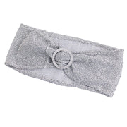5 Shimmer Tinsel Spandex Chair Sashes with Silver Rhinestone Buckles SASH_2303_SILV