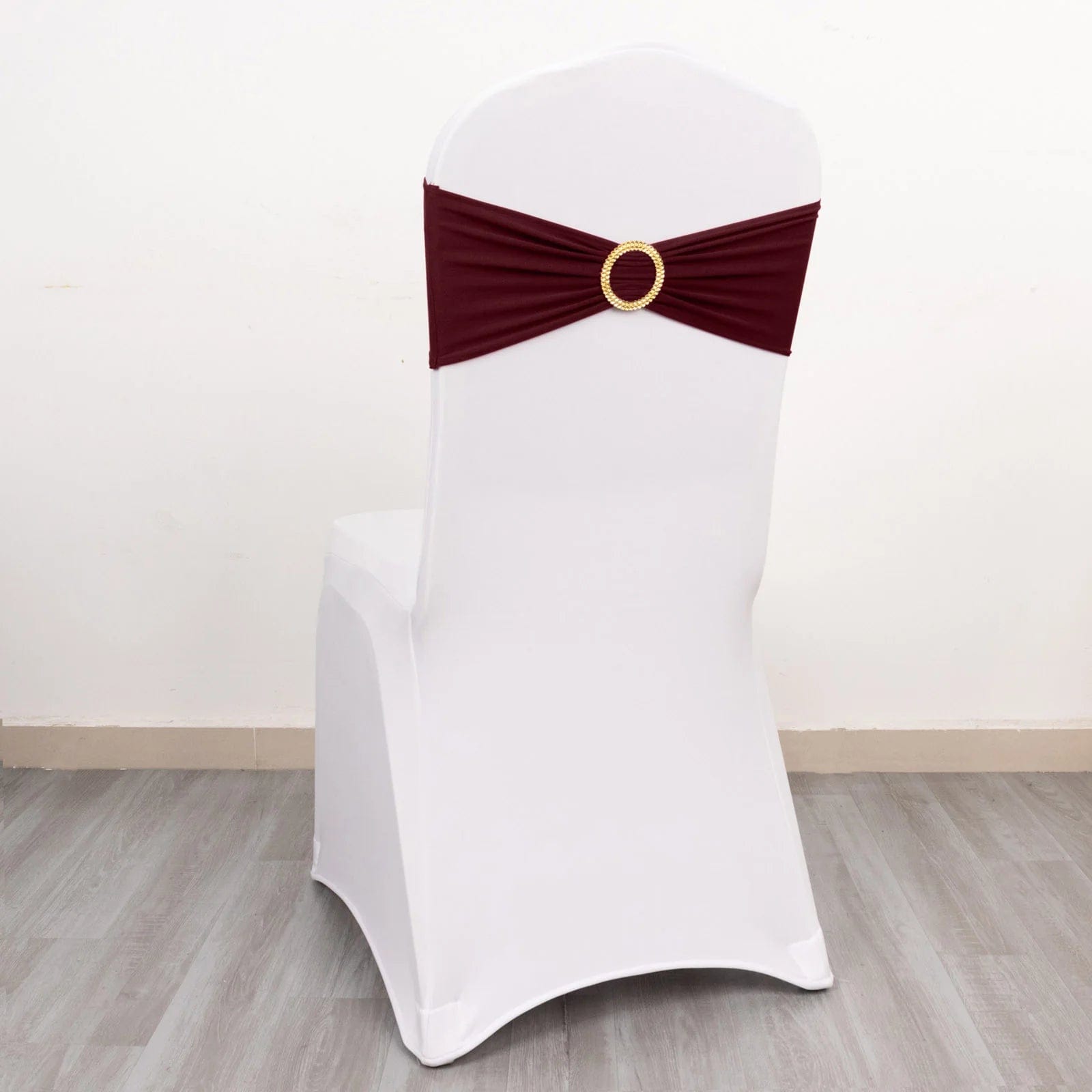 5 Spandex Chair Sashes with Gold Rhinestone Buckles