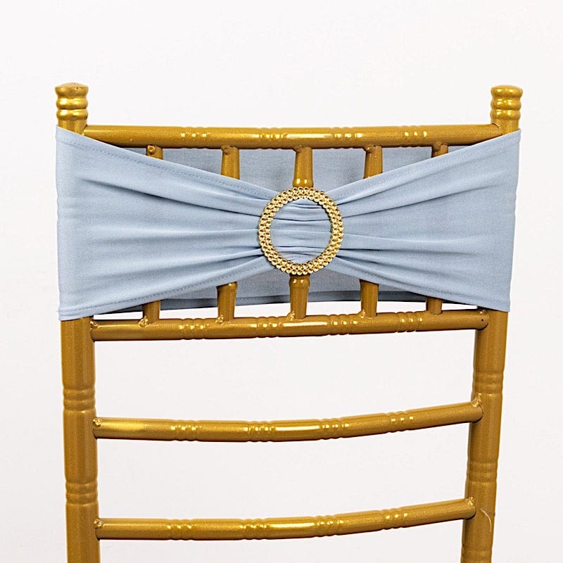 5 Spandex Chair Sashes with Gold Rhinestone Buckles