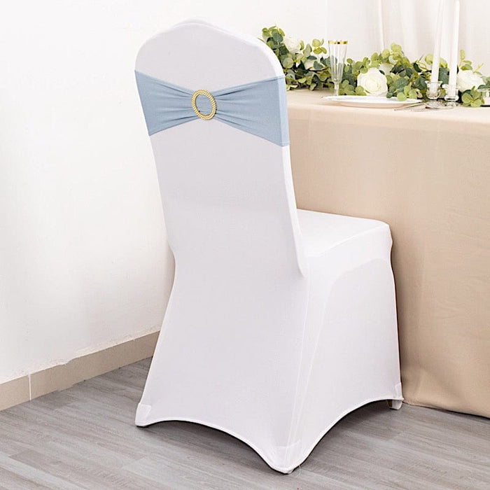 5 Spandex Chair Sashes with Gold Rhinestone Buckles