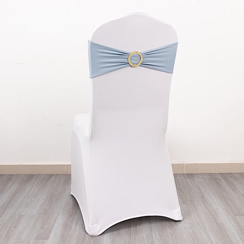 5 Spandex Chair Sashes with Gold Rhinestone Buckles