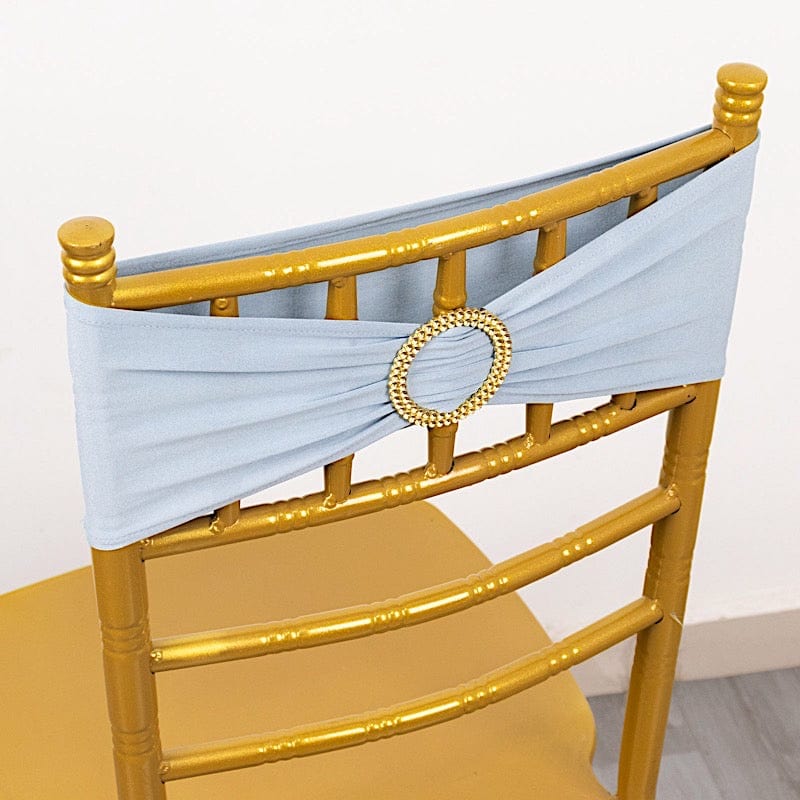 5 Spandex Chair Sashes with Gold Rhinestone Buckles