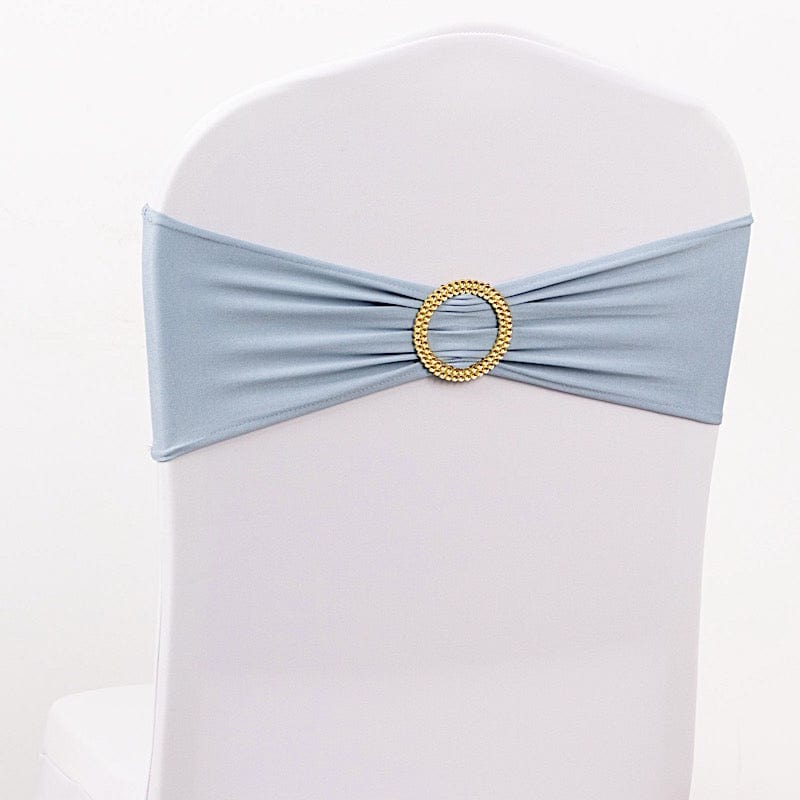 5 Spandex Chair Sashes with Gold Rhinestone Buckles