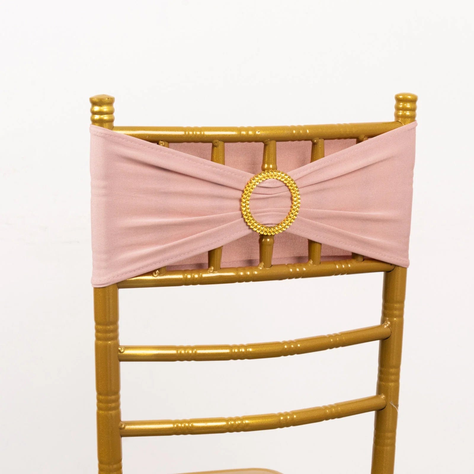 5 Spandex Chair Sashes with Gold Rhinestone Buckles