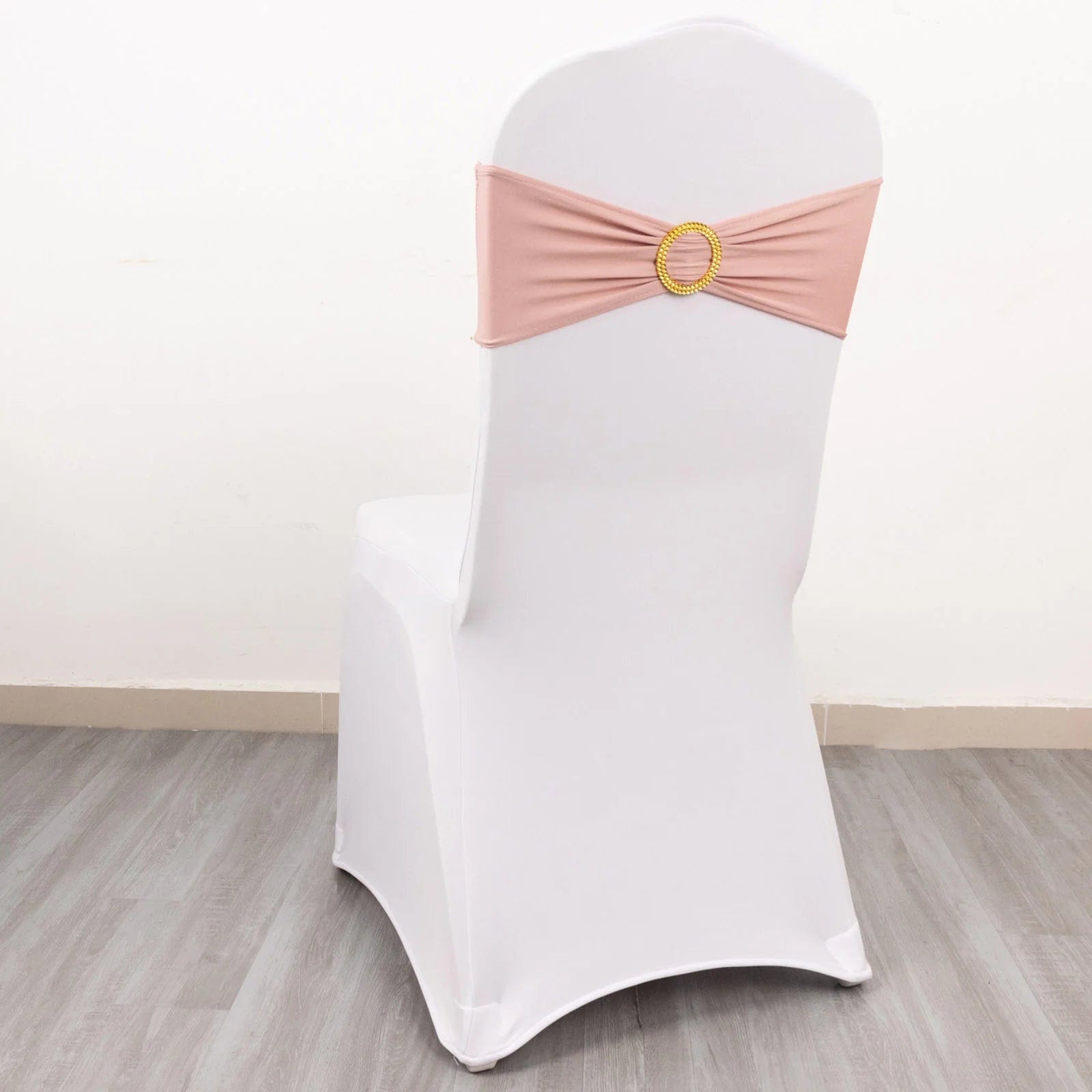 5 Spandex Chair Sashes with Gold Rhinestone Buckles