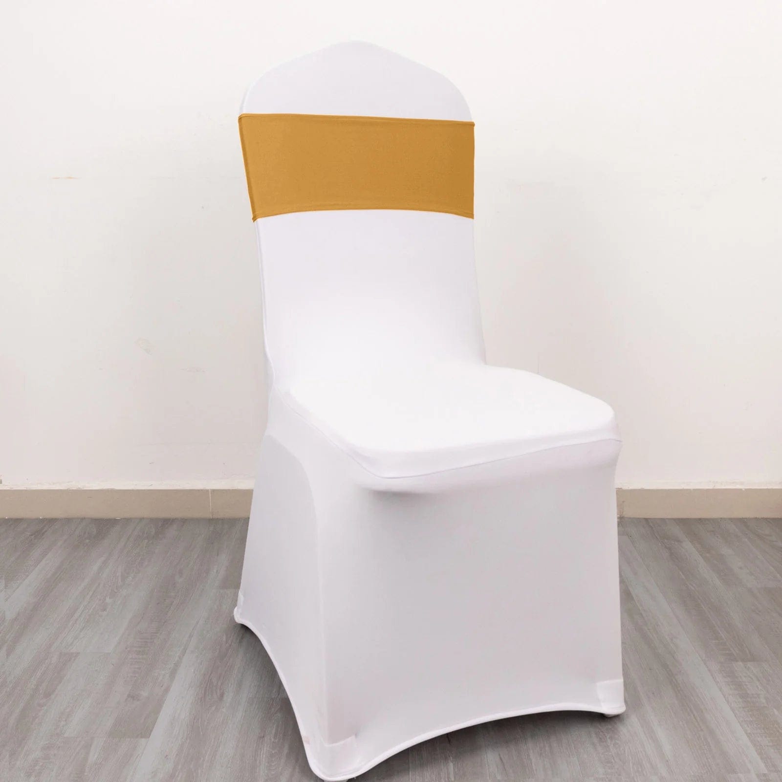 5 Spandex Chair Sashes with Gold Rhinestone Buckles