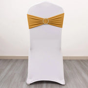 5 Spandex Chair Sashes with Gold Rhinestone Buckles