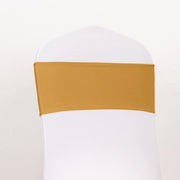 5 Spandex Chair Sashes with Gold Rhinestone Buckles