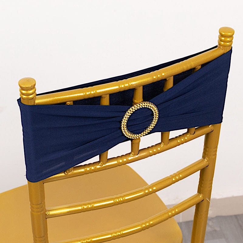 5 Spandex Chair Sashes with Gold Rhinestone Buckles