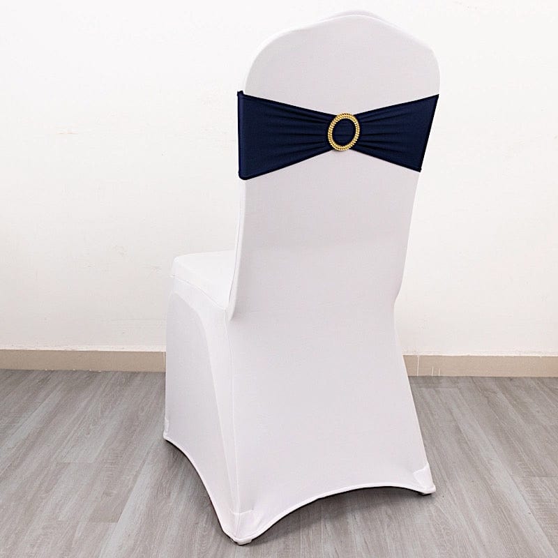 5 Spandex Chair Sashes with Gold Rhinestone Buckles