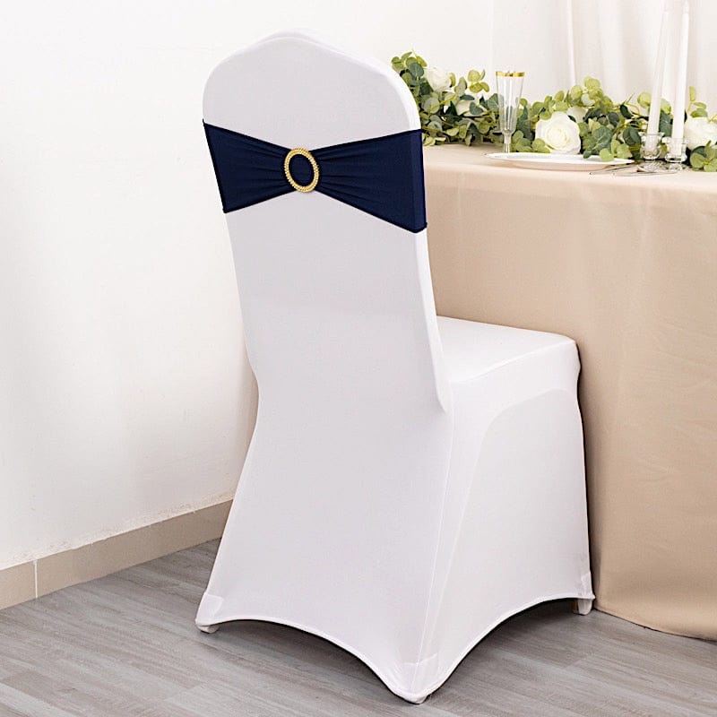 5 Spandex Chair Sashes with Gold Rhinestone Buckles