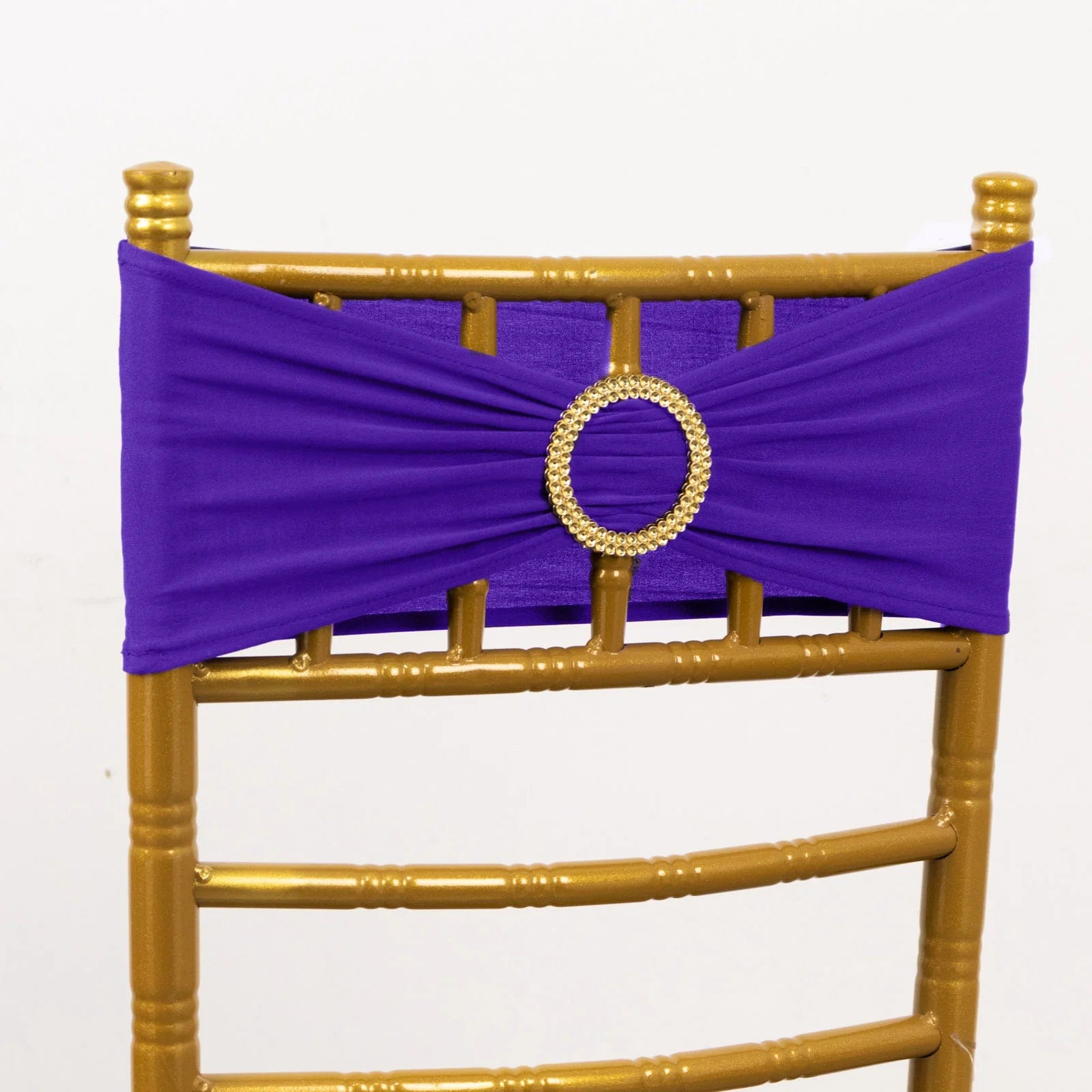 5 Spandex Chair Sashes with Gold Rhinestone Buckles