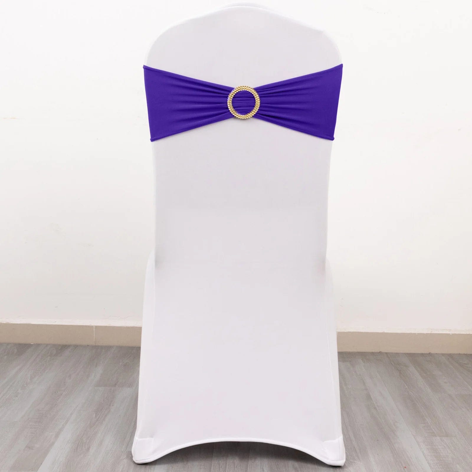 5 Spandex Chair Sashes with Gold Rhinestone Buckles