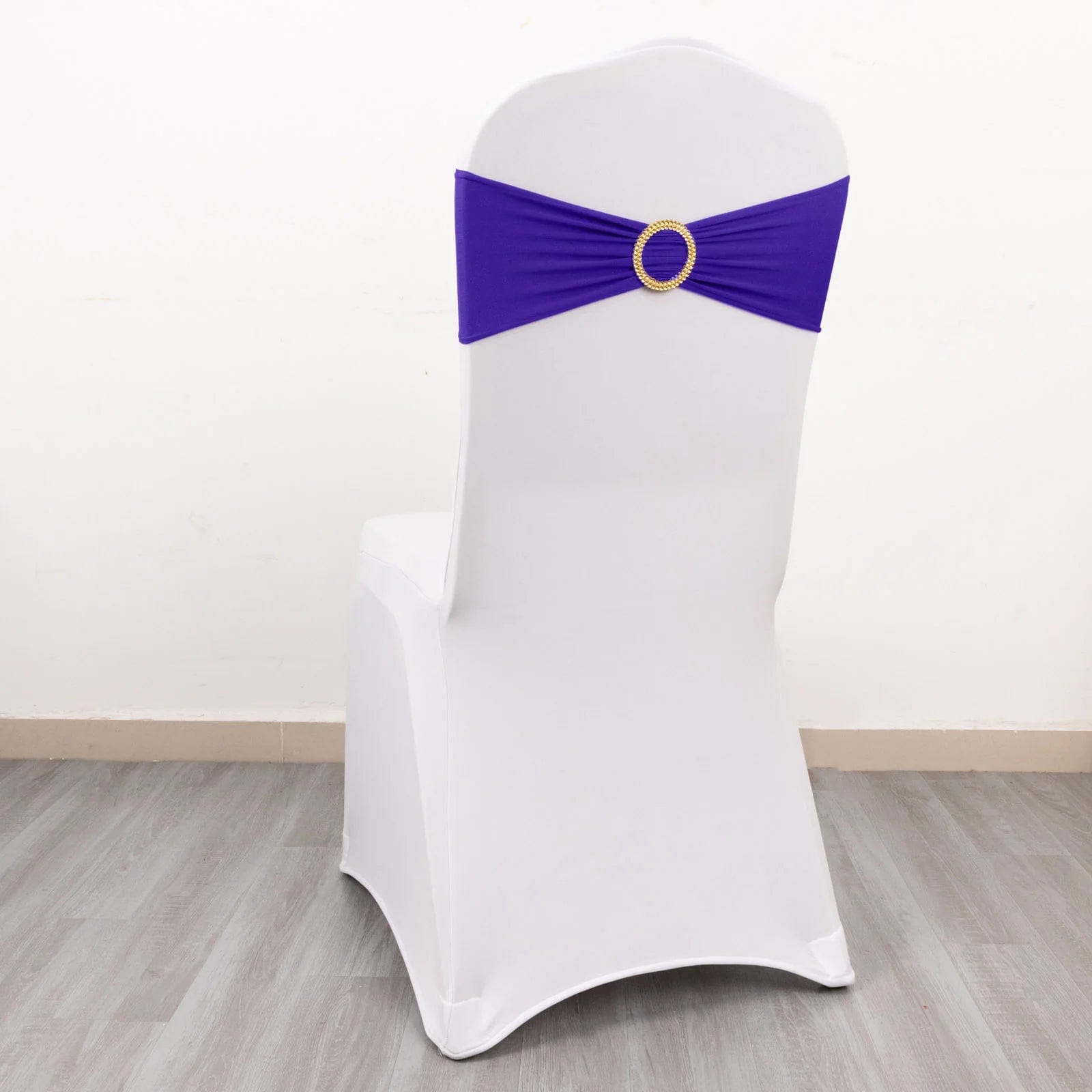 5 Spandex Chair Sashes with Gold Rhinestone Buckles