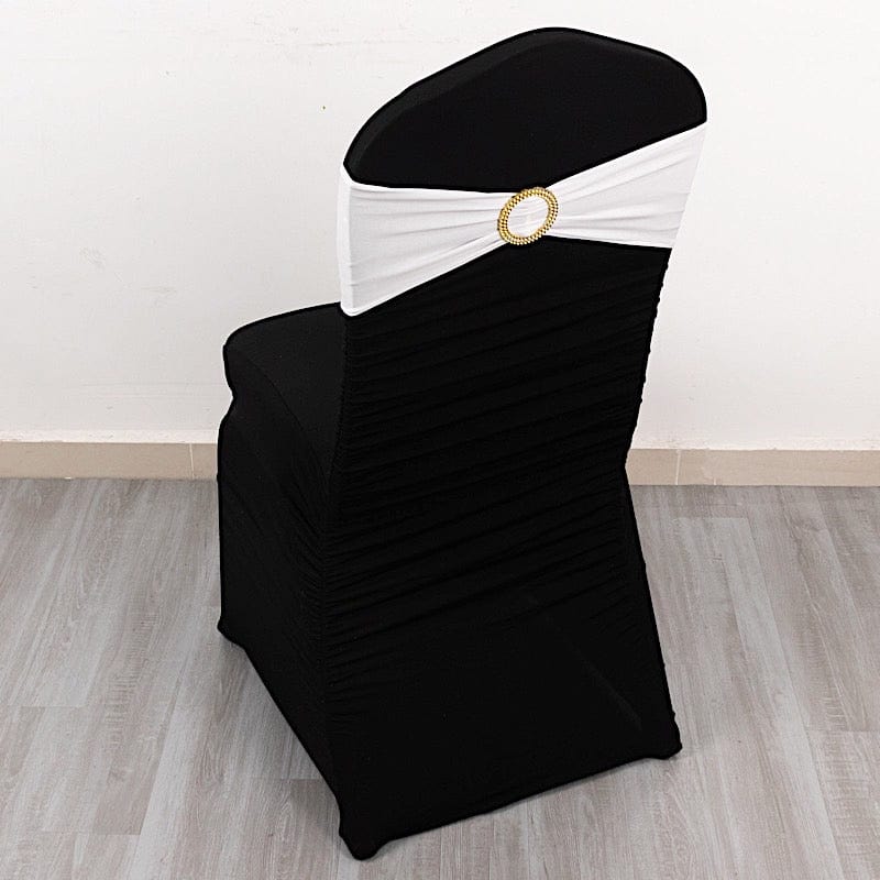 5 Spandex Chair Sashes with Gold Rhinestone Buckles