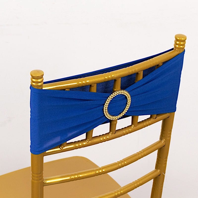 5 Spandex Chair Sashes with Gold Rhinestone Buckles