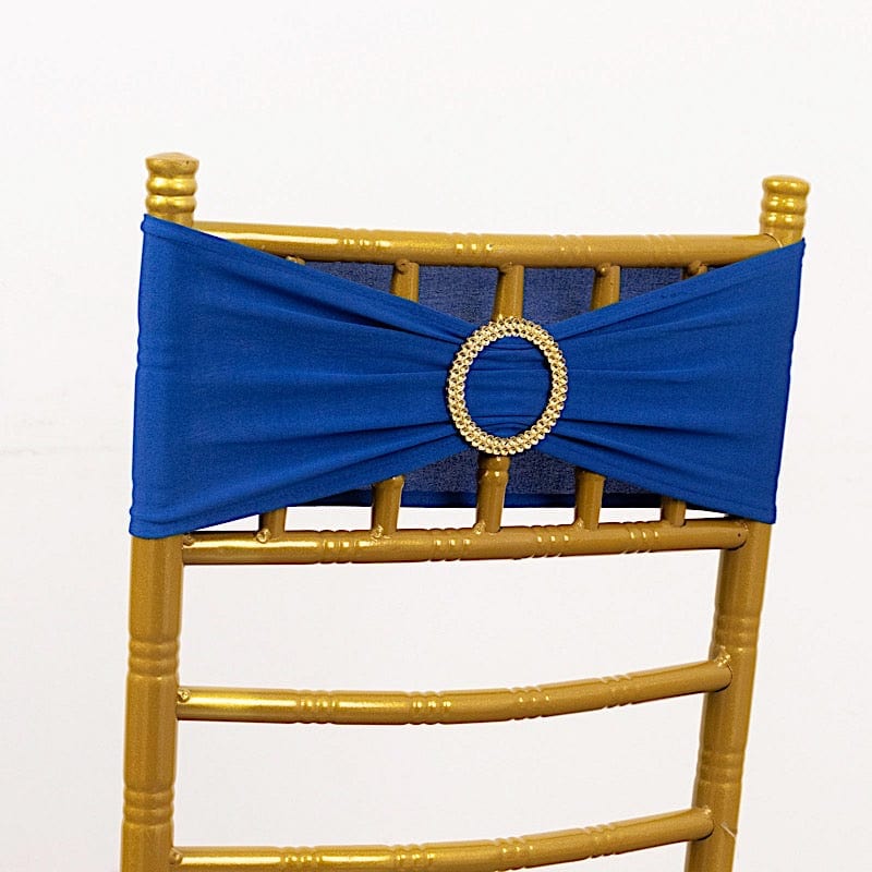 5 Spandex Chair Sashes with Gold Rhinestone Buckles