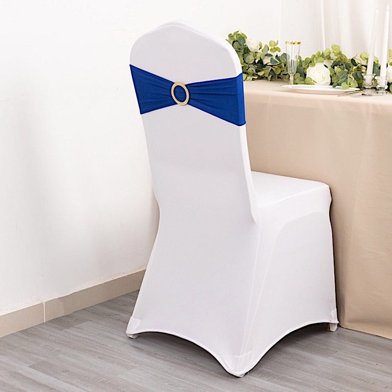 5 Spandex Chair Sashes with Gold Rhinestone Buckles