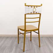 5 Spandex Chair Sashes with Gold Rhinestone Buckles