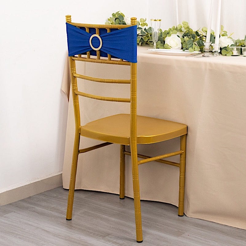 5 Spandex Chair Sashes with Gold Rhinestone Buckles