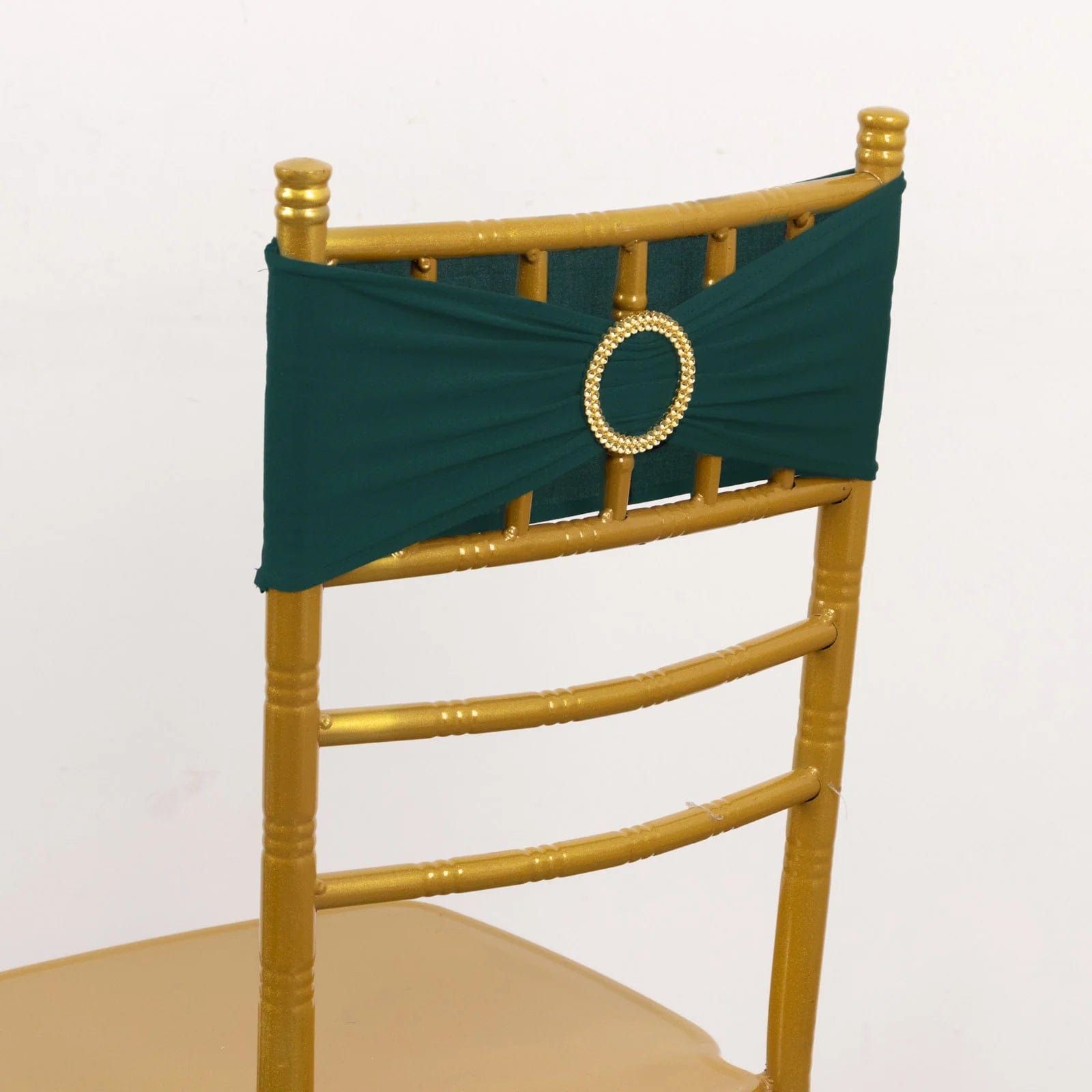 5 Spandex Chair Sashes with Gold Rhinestone Buckles