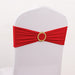 5 Spandex Chair Sashes with Gold Rhinestone Buckles SASH_SPX03G_RED
