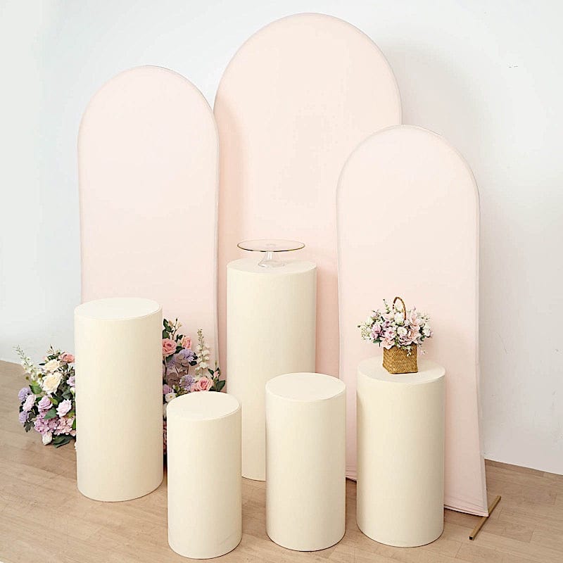 5 Spandex Cylinder Plinth Display Boxes Pedestal Stand Covers