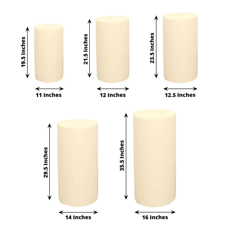 5 Spandex Cylinder Plinth Display Boxes Pedestal Stand Covers