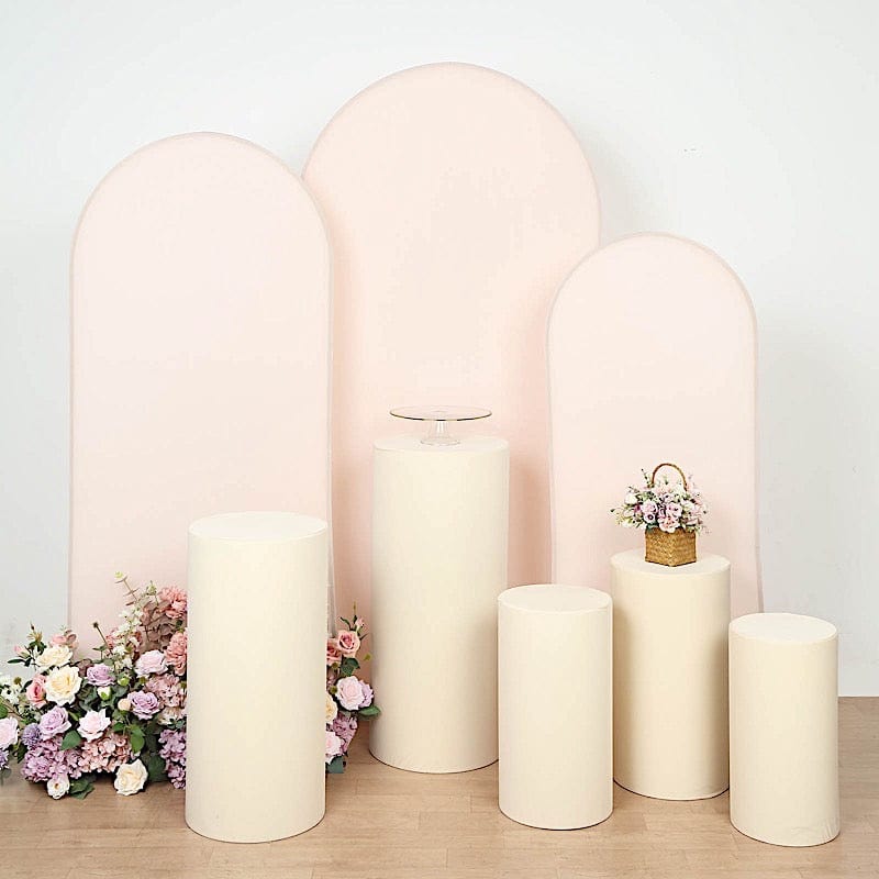 5 Spandex Cylinder Plinth Display Boxes Pedestal Stand Covers