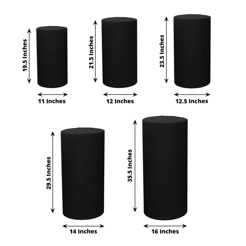 5 Spandex Cylinder Plinth Display Boxes Pedestal Stand Covers