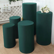5 Spandex Cylinder Plinth Display Boxes Pedestal Stand Covers