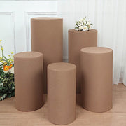 5 Spandex Cylinder Plinth Display Boxes Pedestal Stand Covers