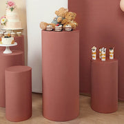 5 Spandex Cylinder Plinth Display Boxes Pedestal Stand Covers