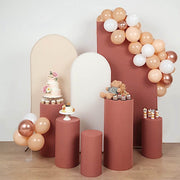 5 Spandex Cylinder Plinth Display Boxes Pedestal Stand Covers