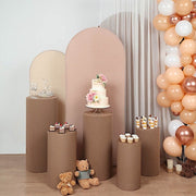 5 Spandex Cylinder Plinth Display Boxes Pedestal Stand Covers