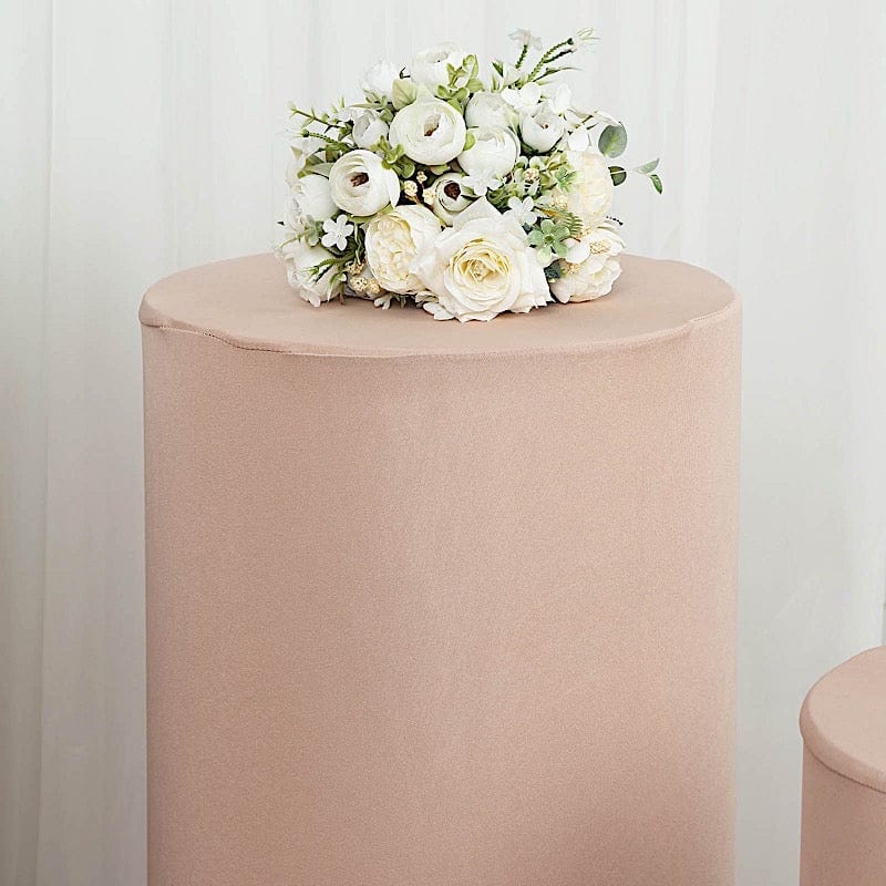 5 Spandex Cylinder Plinth Display Boxes Pedestal Stand Covers
