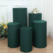5 Spandex Cylinder Plinth Display Boxes Pedestal Stand Covers