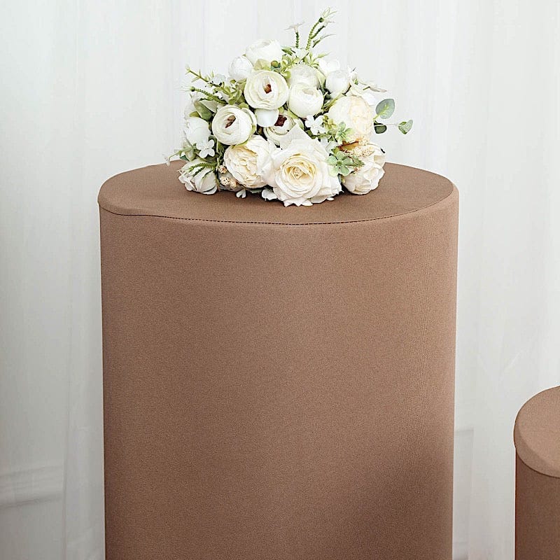 5 Spandex Cylinder Plinth Display Boxes Pedestal Stand Covers