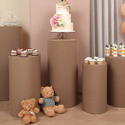 5 Spandex Cylinder Plinth Display Boxes Pedestal Stand Covers