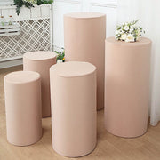 5 Spandex Cylinder Plinth Display Boxes Pedestal Stand Covers