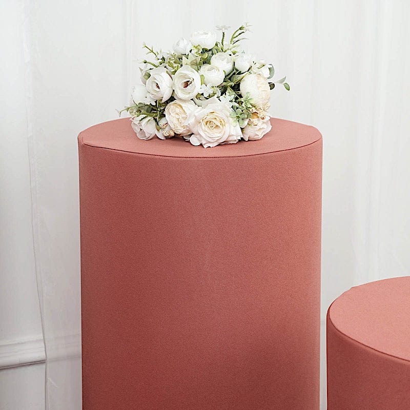 5 Spandex Cylinder Plinth Display Boxes Pedestal Stand Covers