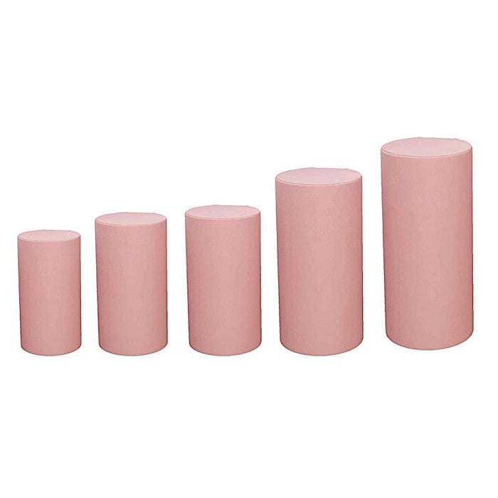 5 Spandex Cylinder Plinth Display Boxes Pedestal Stand Covers PROP_BOX_006_SPX_080