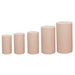 5 Spandex Cylinder Plinth Display Boxes Pedestal Stand Covers PROP_BOX_006_SPX_NUDE