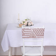 5 Spandex Stretchable Chair Sashes with Geometric Sequins