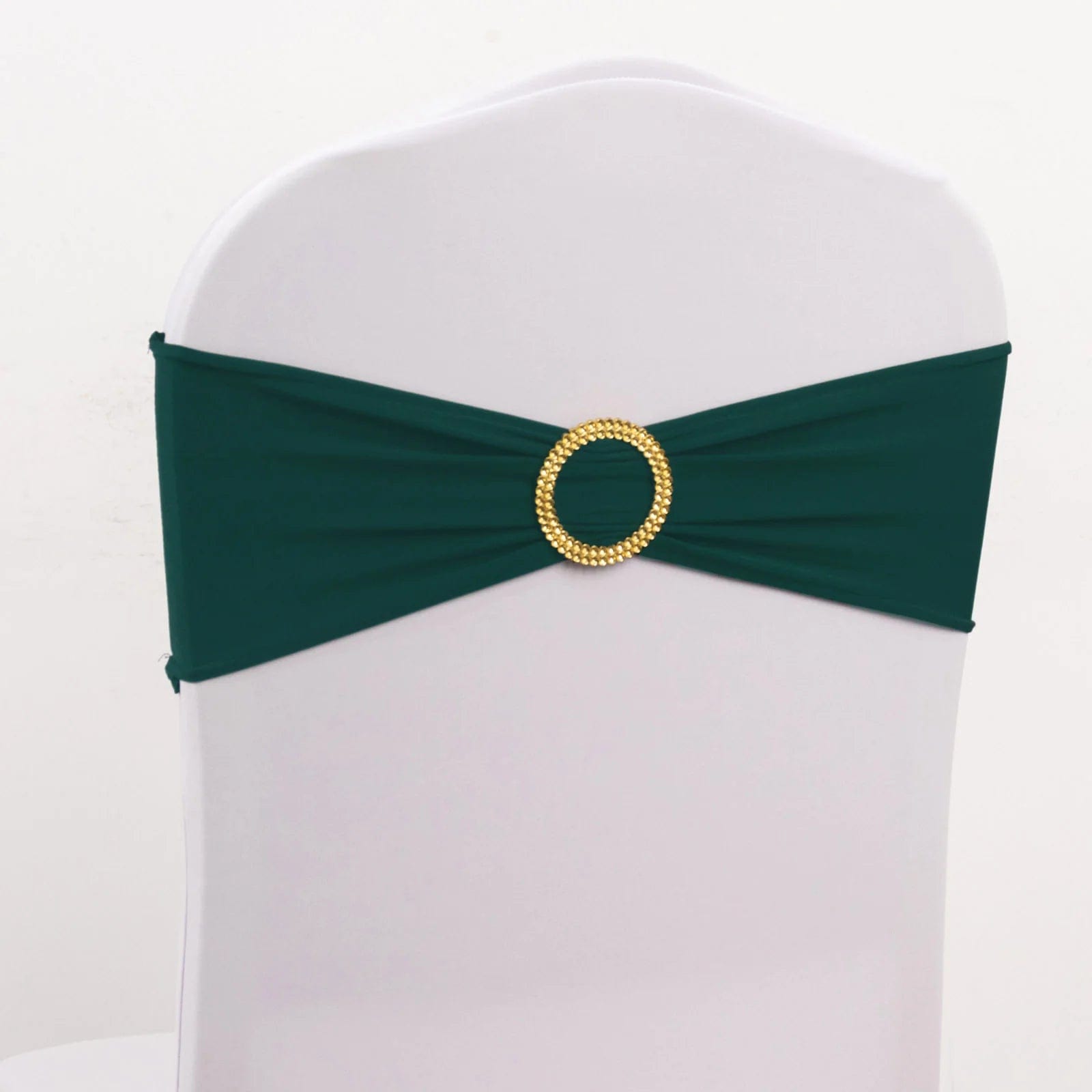 5 Spandex Chair Sashes with Gold Rhinestone Buckles